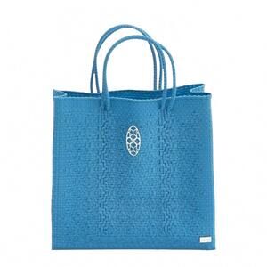 NEW LOLA'S BAG women's medium handmade regular strap tote bag in blue